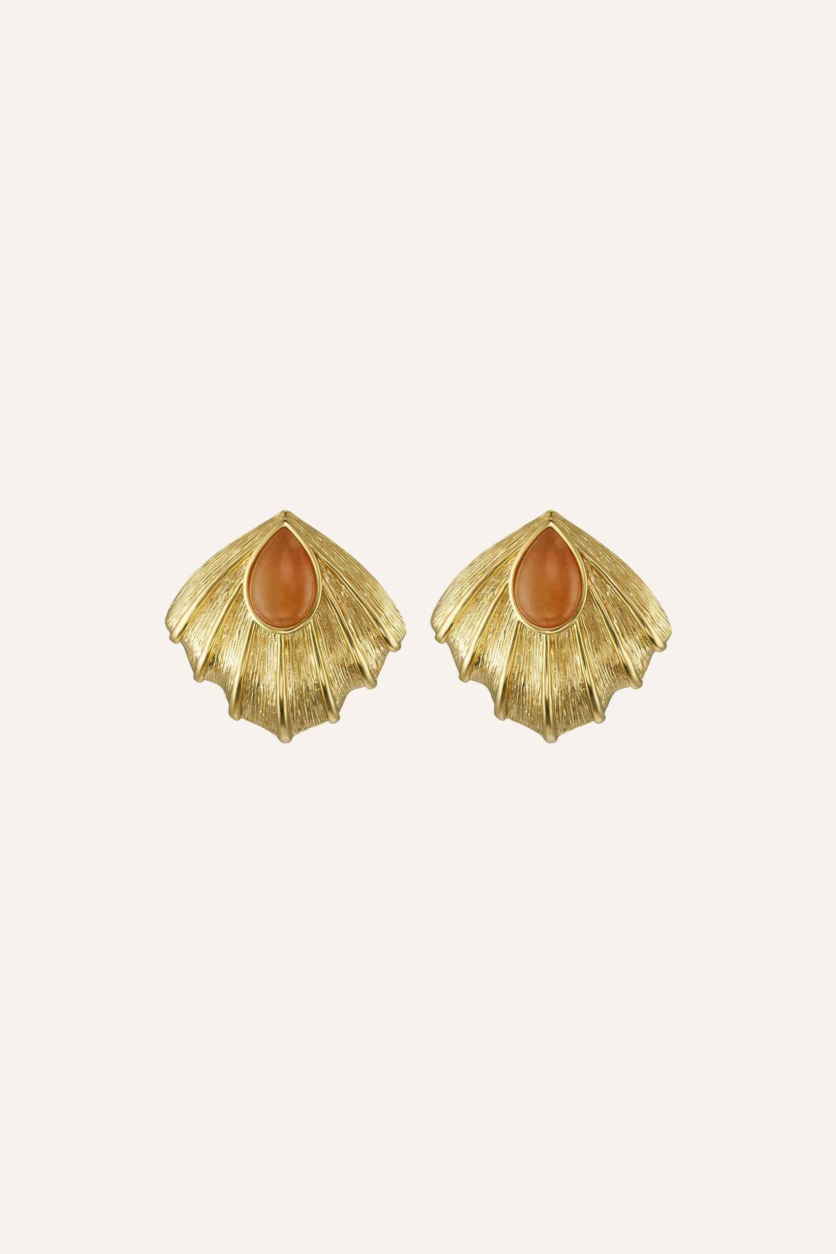 Zahana Earrings in Orange Aventurine