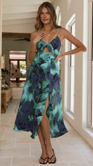 FITTED FLORAL MIDI PARTY COCKTAIL DRESS