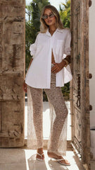 SEQUIN SHEER MIDI EVENING CASUAL PANTS