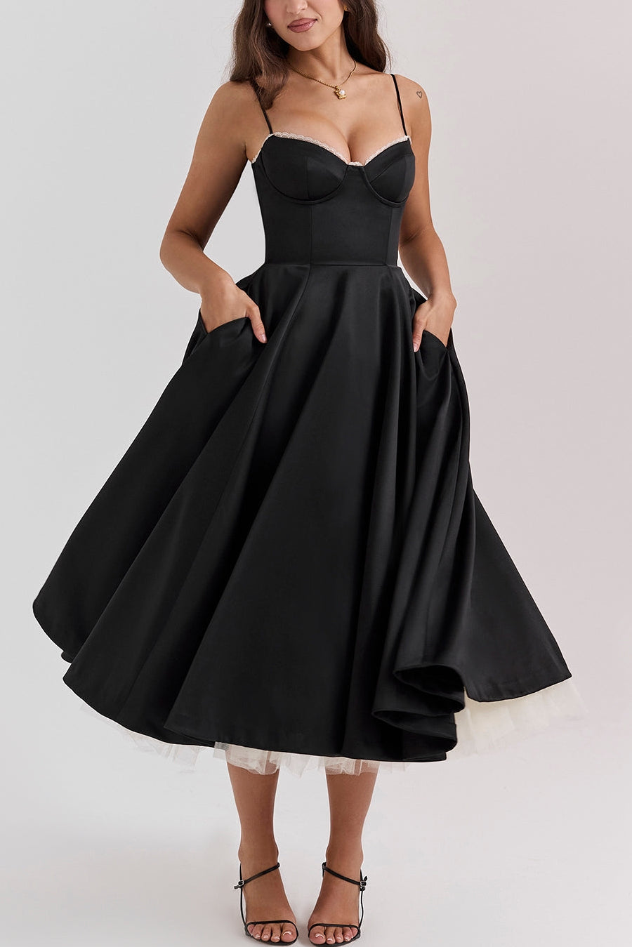Molly Midi Dress in Navyblue