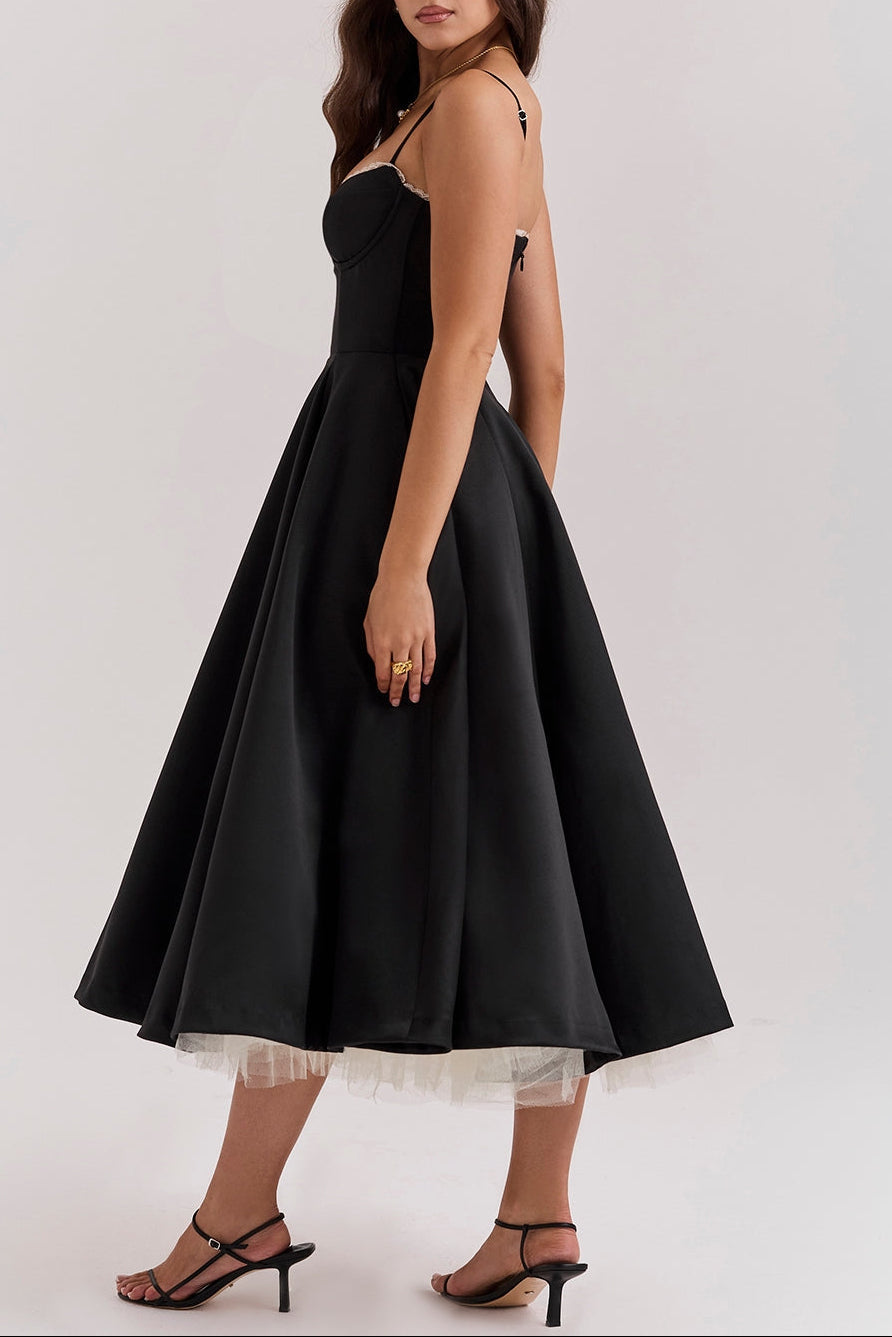 Molly Midi Dress in Black