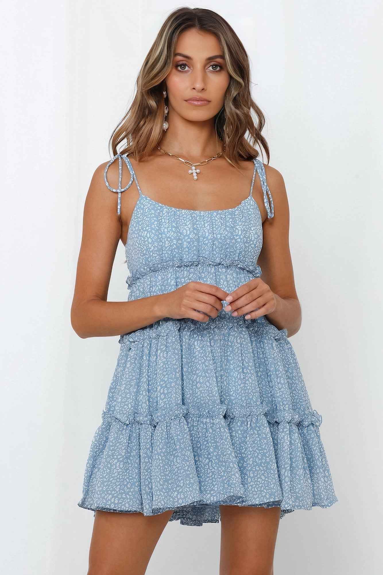 SLEEVELESS FLORAL MINI SUMMER DRESS