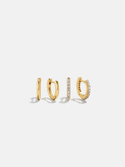 Nicole Gold Earring Set - Gold/Pav