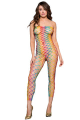 Strapless Rainbow Net Bodystocking