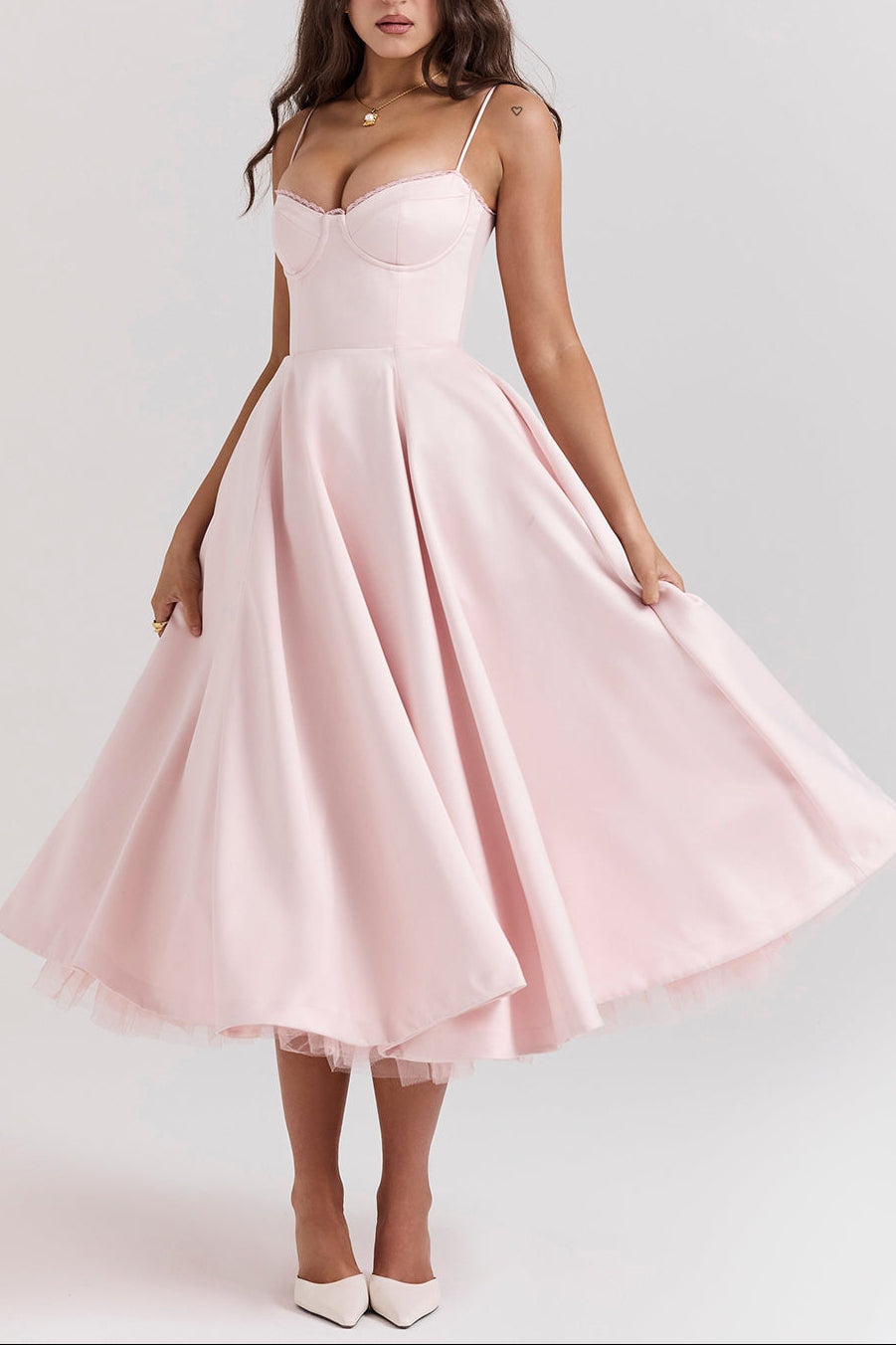 Molly Midi Dress in BabyPink