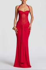 Carla Meshplay Maxi Dress - Red