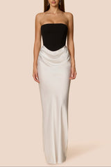 Mary Angela Maxi Gown in Black&White