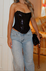 Ebony Electra Sequin Corset Top