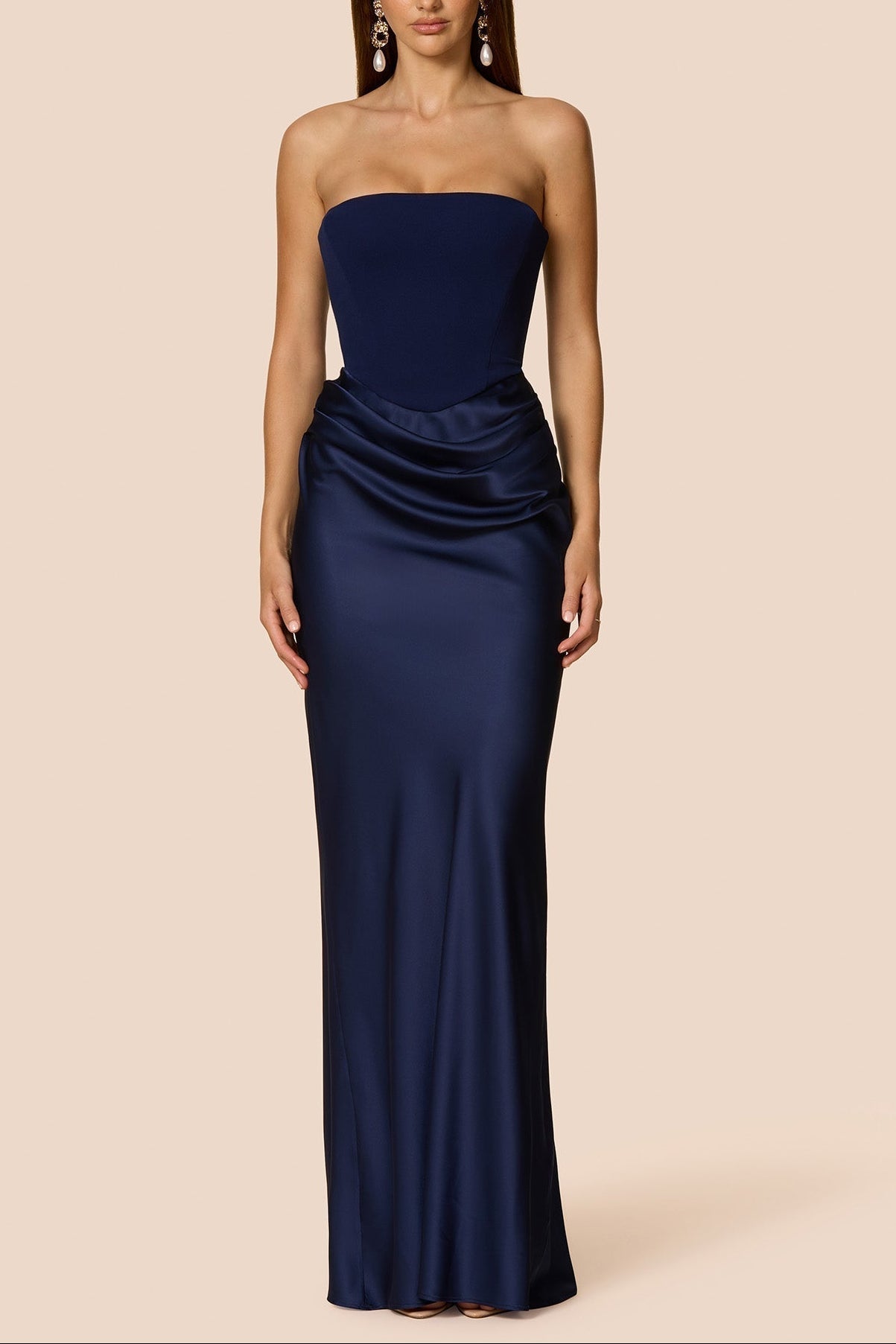 Mary Angela Maxi Gown in Black&White