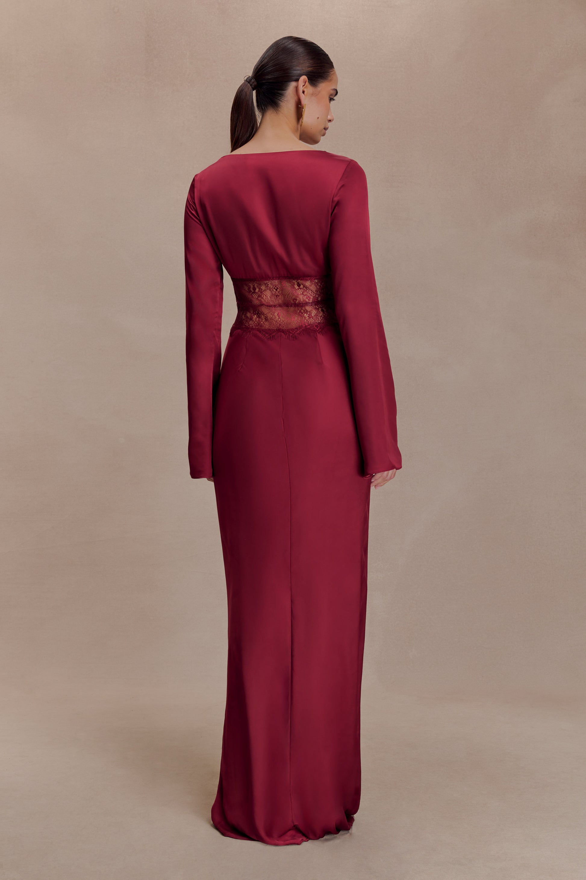 Anamaria Satin and Lace Maxi Dress