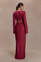 Anamaria Satin and Lace Maxi Dress