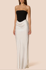 Mary Angela Maxi Gown in Black&White