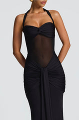 Carla Meshplay Maxi Dress - Black