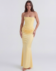Rosalind Butter Yellow Midi Dress