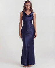 Draped Open Back, Cowl Neckline, Black-Tie Events