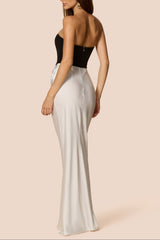 Mary Angela Maxi Gown in Black&White