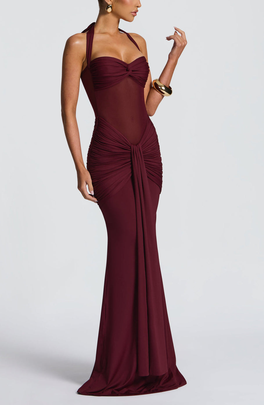 Carla Meshplay Maxi Dress - Red