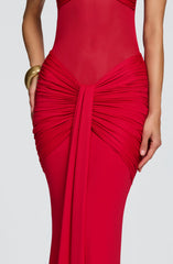 Carla Meshplay Maxi Dress - Red