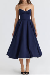 Molly Midi Dress in Navyblue