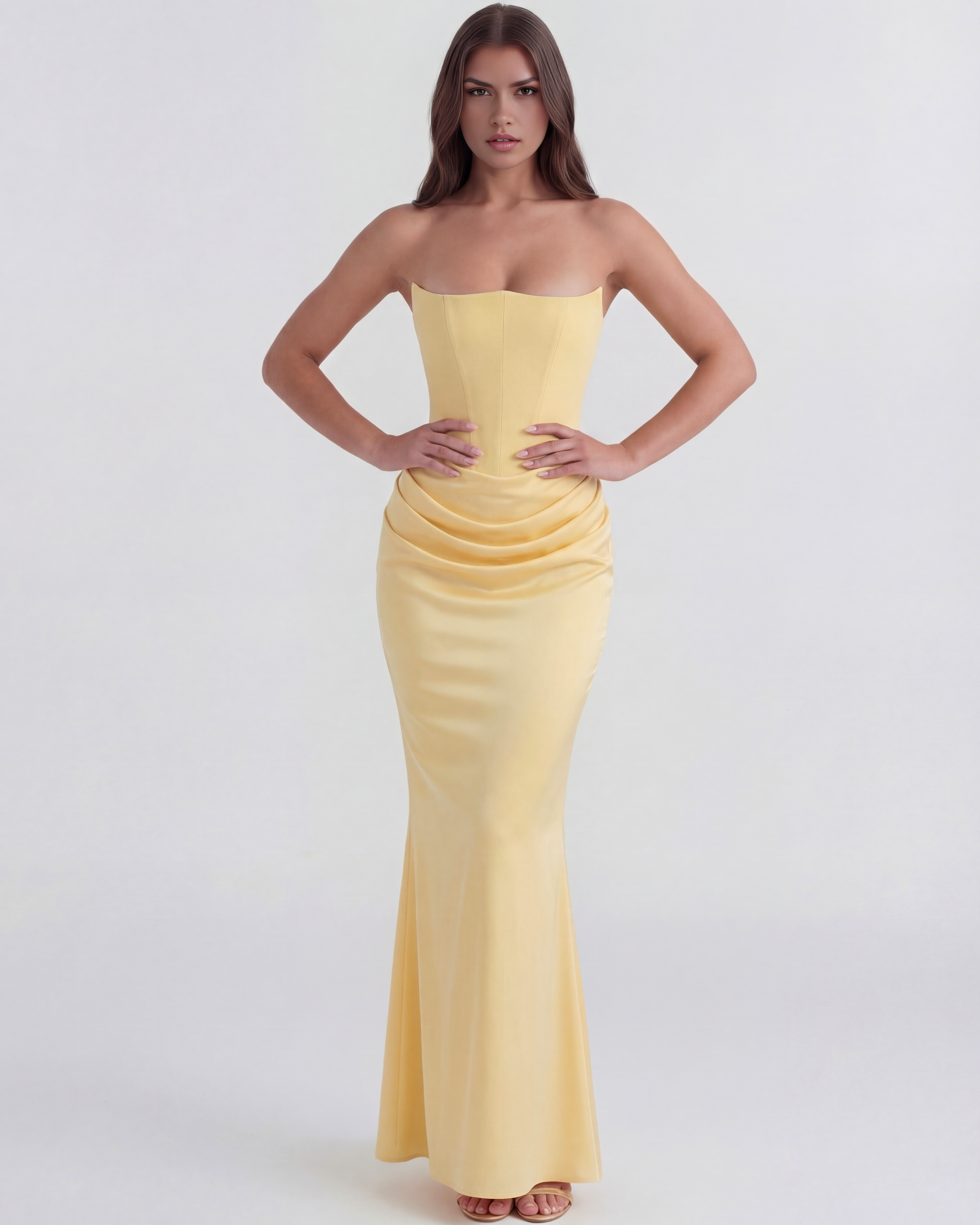 Rosalind Butter Yellow Midi Dress