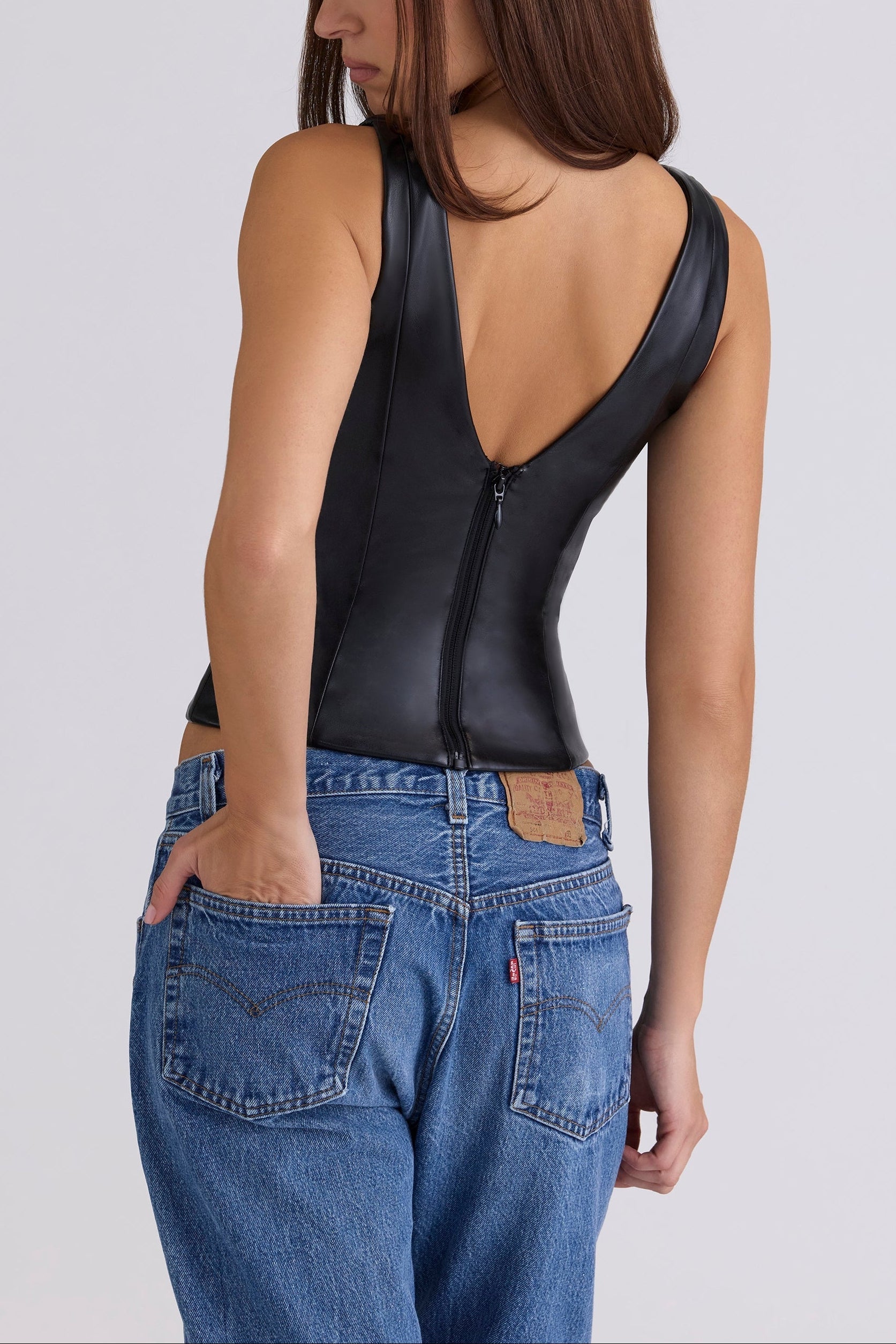 Carly Leather Top
