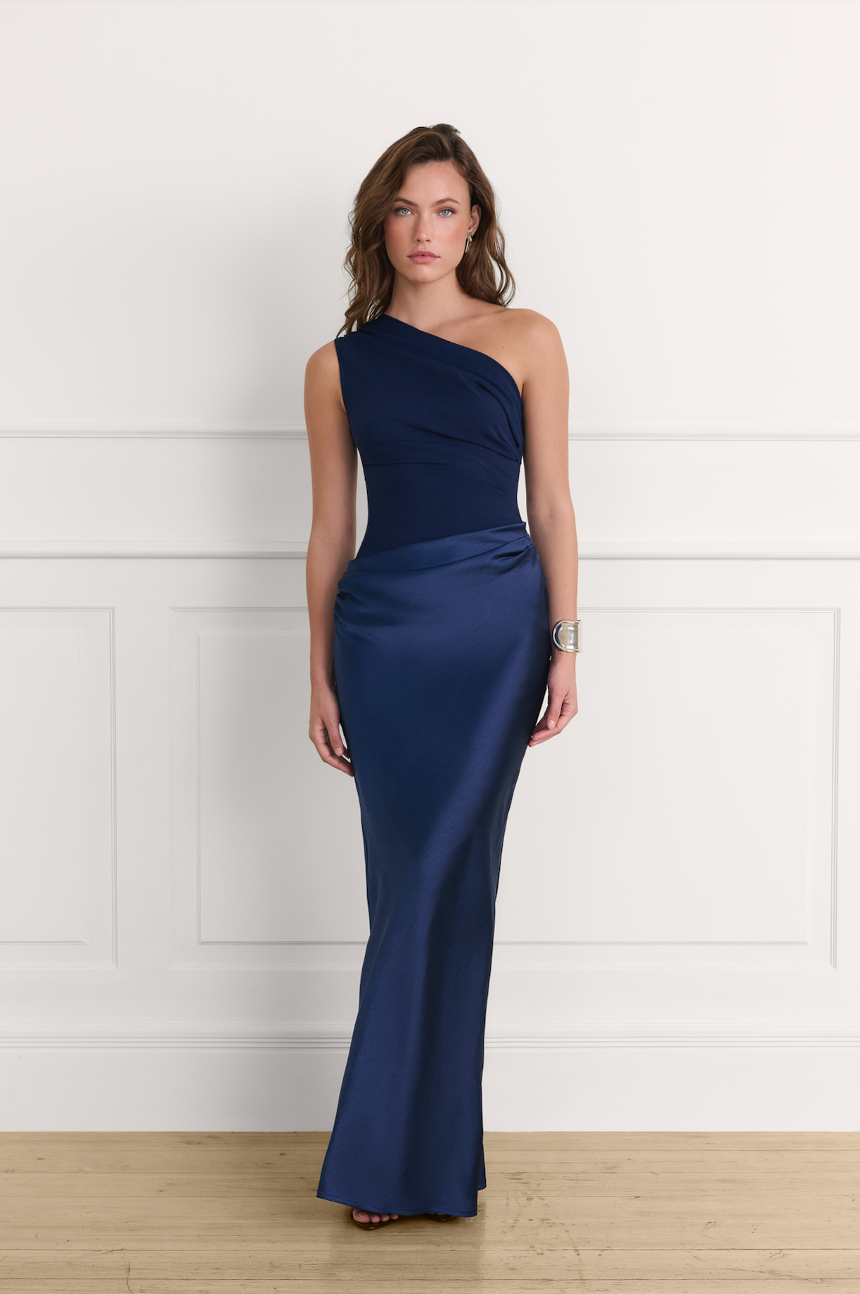 Asya Midnight Blue Satin Maxi Dress