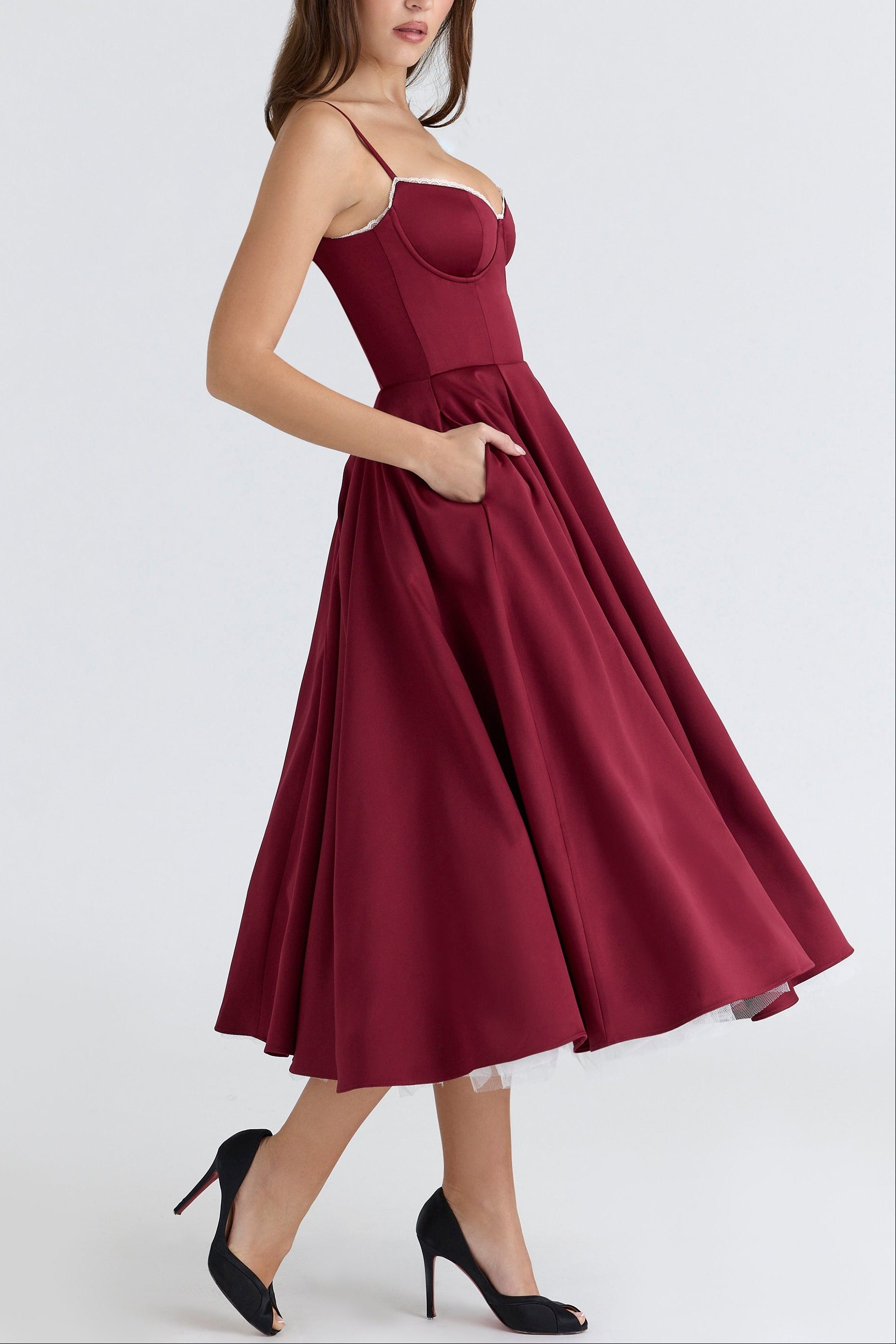 Molly Midi Dress in Navyblue