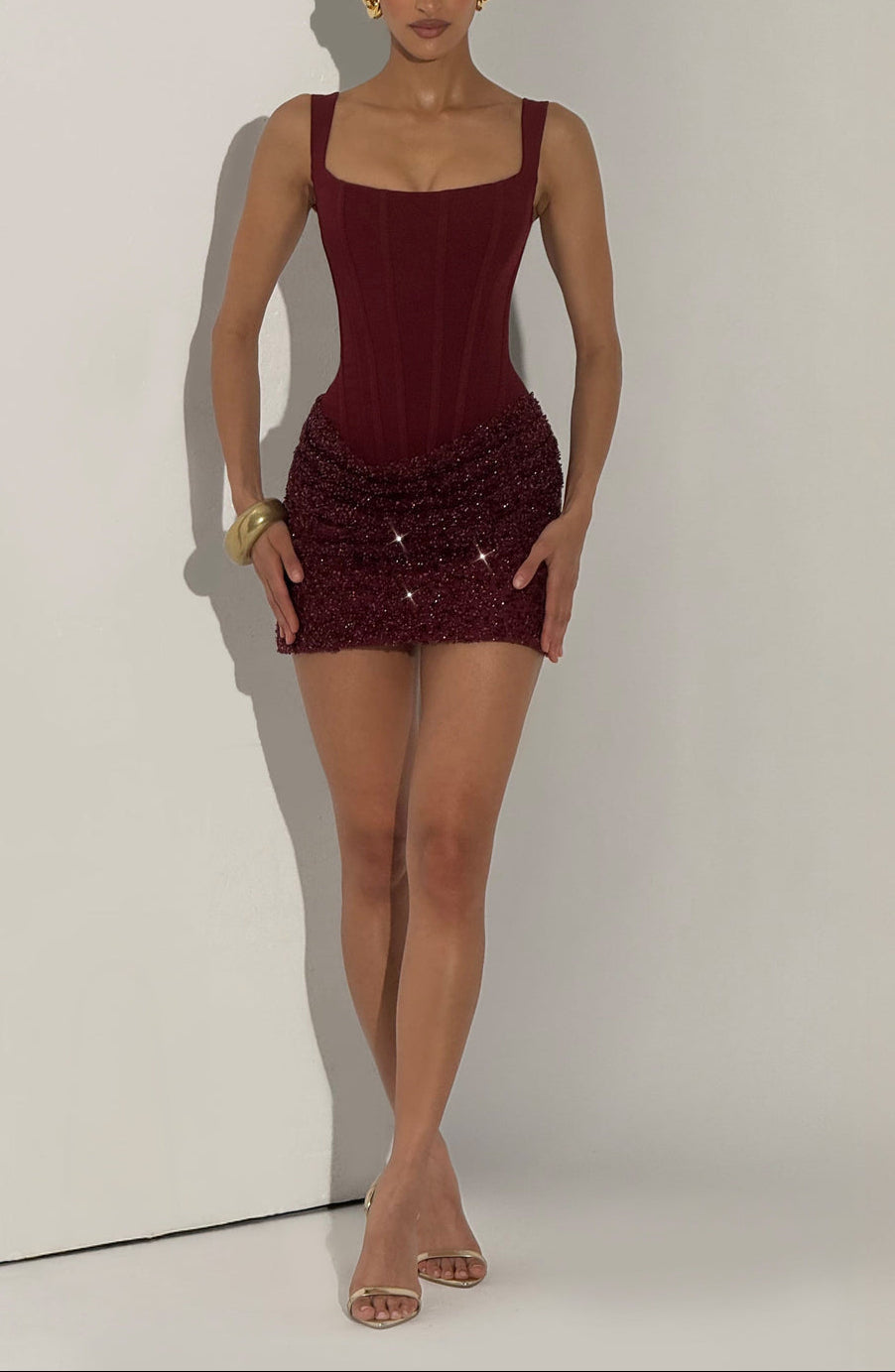 Paris Sequin Mini Dress in Black