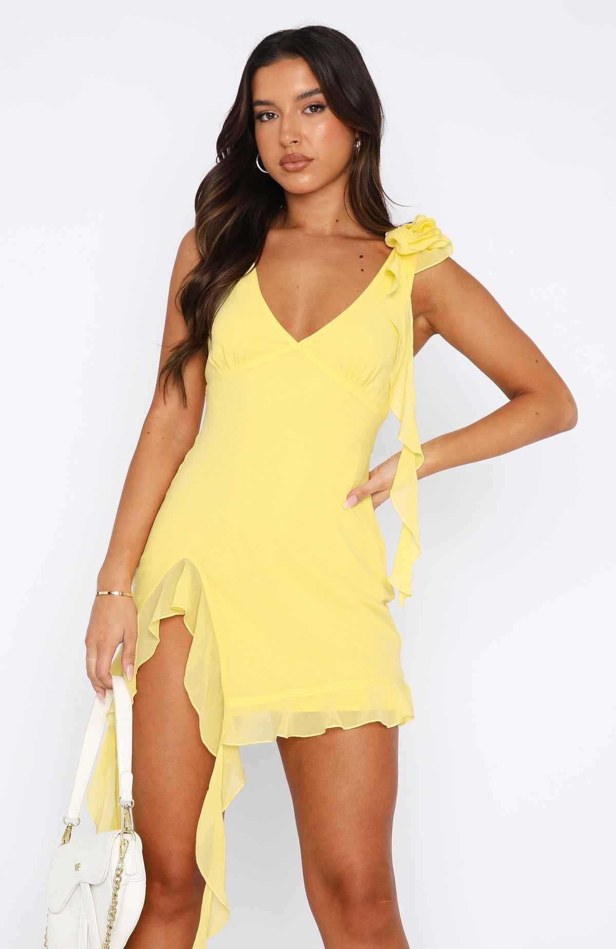 PLUNGE FRILL MINI PARTY SUMMER DRESS
