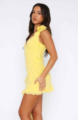 PLUNGE FRILL MINI PARTY SUMMER DRESS