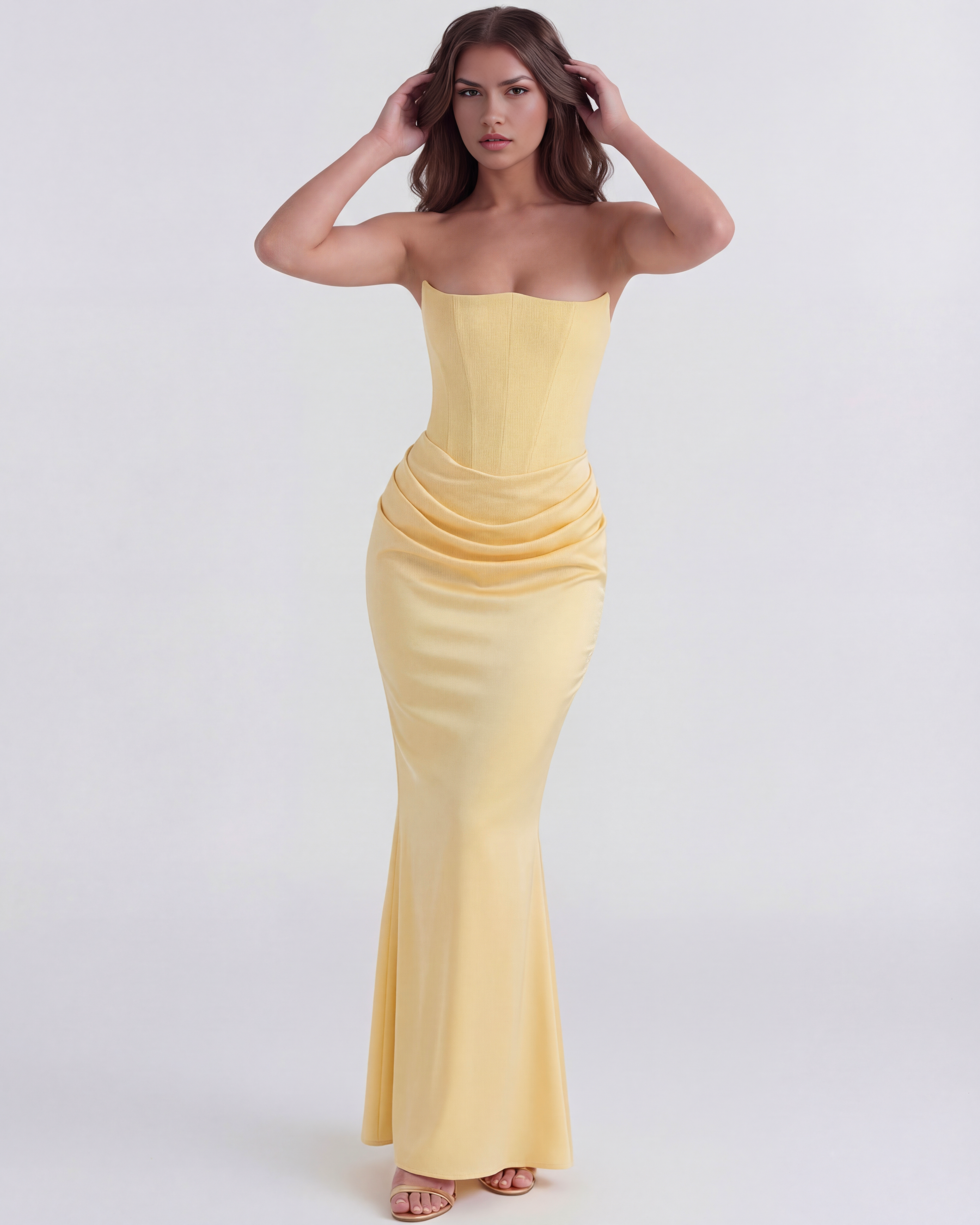 Rosalind Butter Yellow Midi Dress