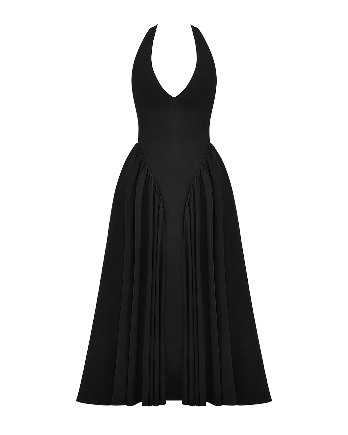 Monroe halter tulle midi summer evening dress - White