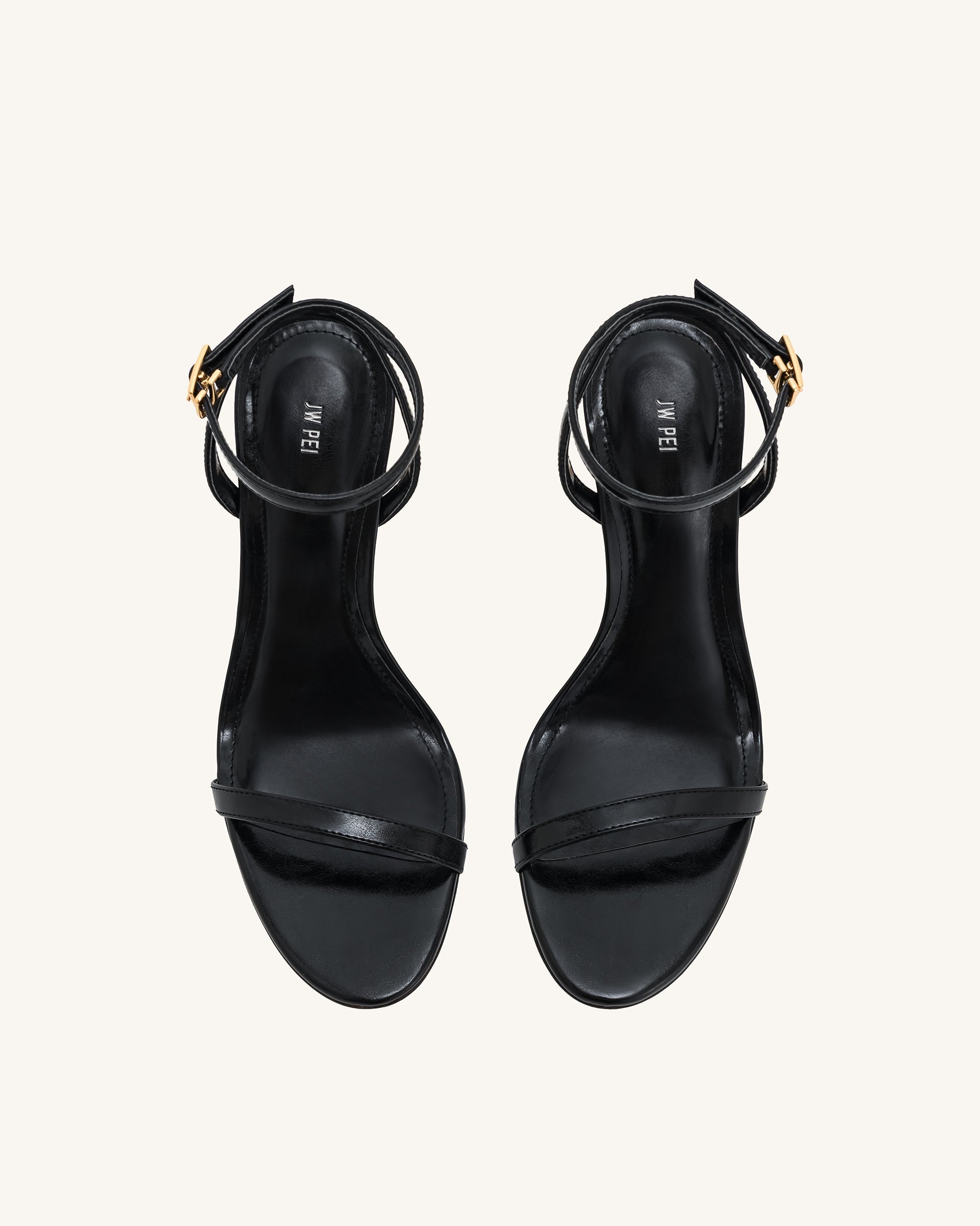 Alivia Vegan Leather Strapless Mini Party Sandals - Black
