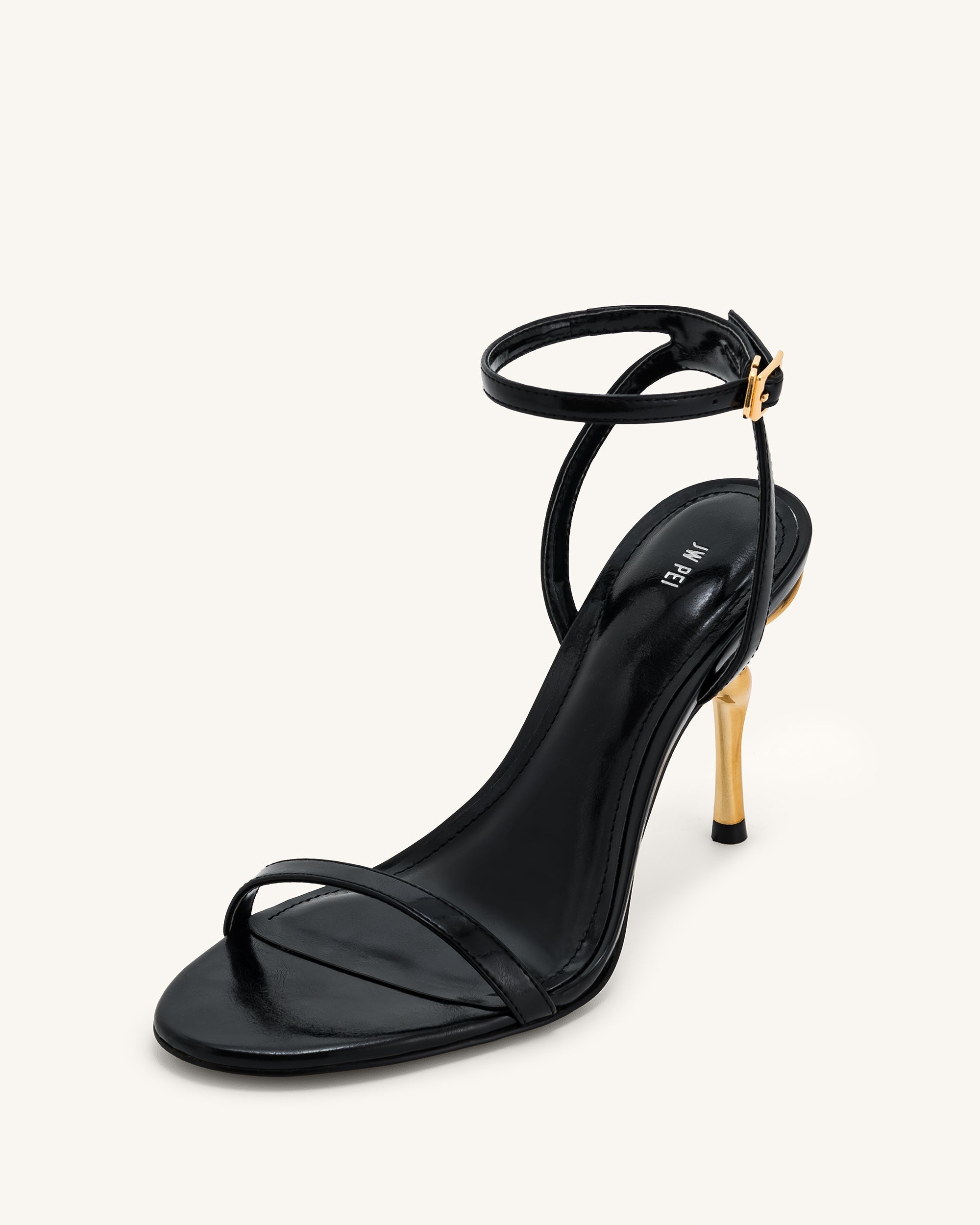 Alivia Vegan Leather Strapless Mini Party Sandals - Black