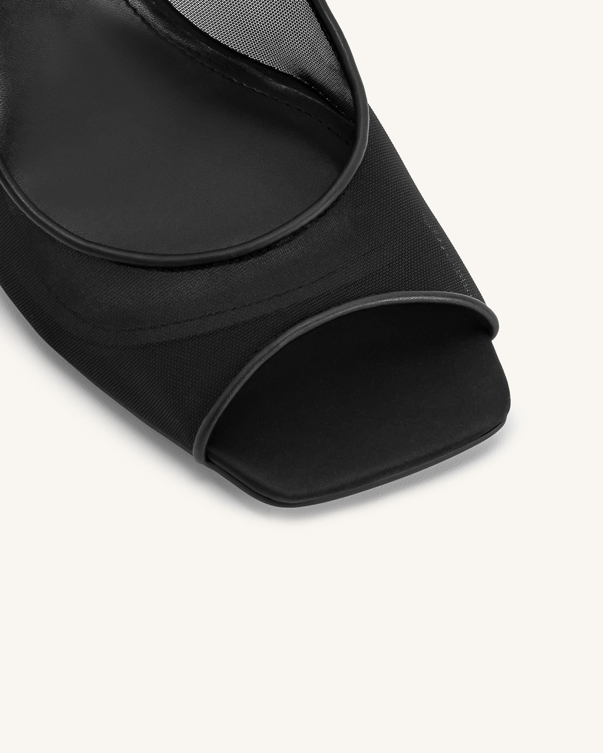 Serenity Mesh Satin Summer Mini Sandals - Black