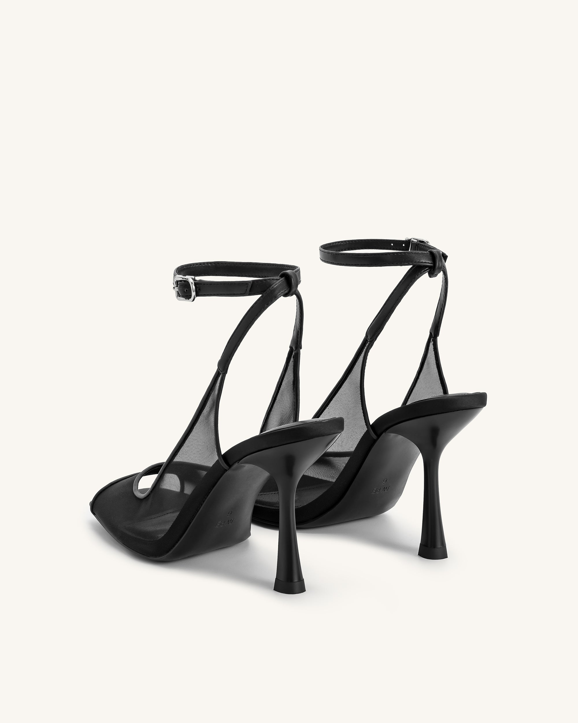 Serenity Mesh Satin Summer Mini Sandals - Black