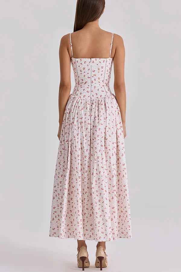 SLEEVELESS FLORAL MIDI VACATION DRESS