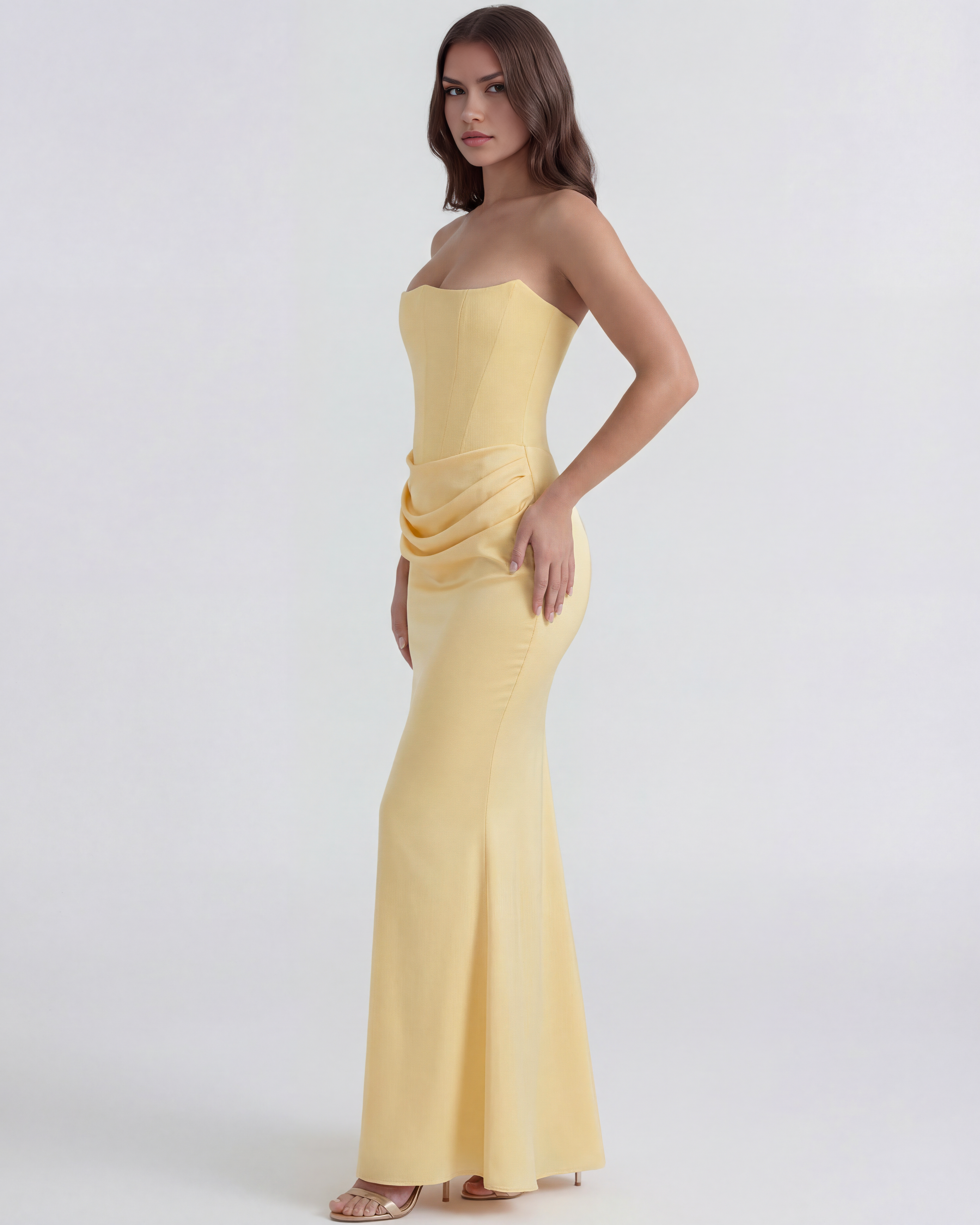 Rosalind Butter Yellow Midi Dress