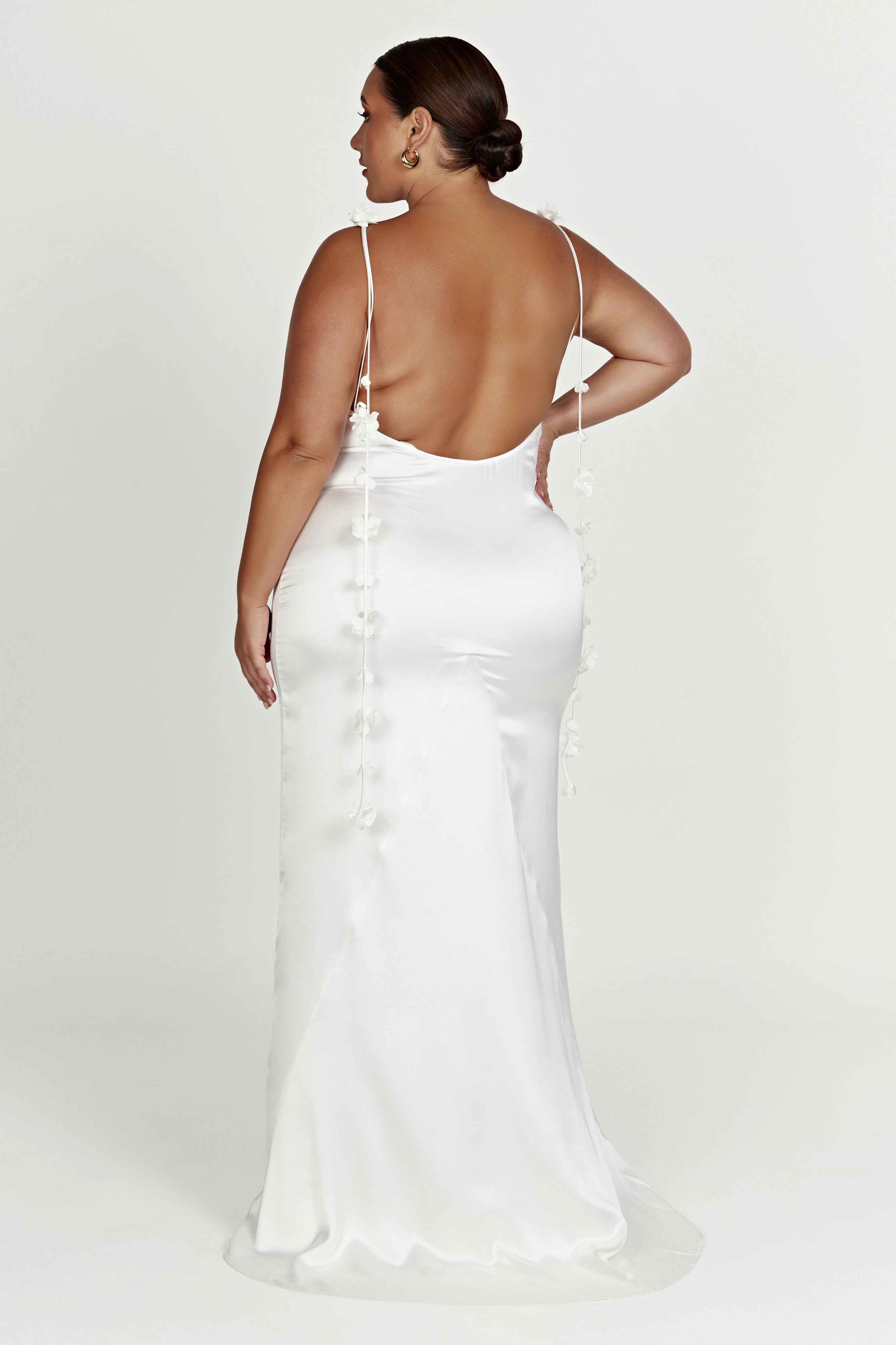 Elenora White Rose Maxi Dress