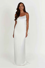 Elenora White Rose Maxi Dress