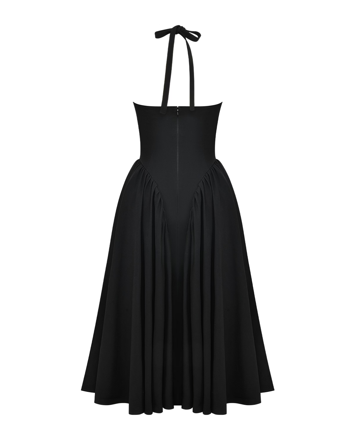 Monroe halter tulle midi summer evening dress - White