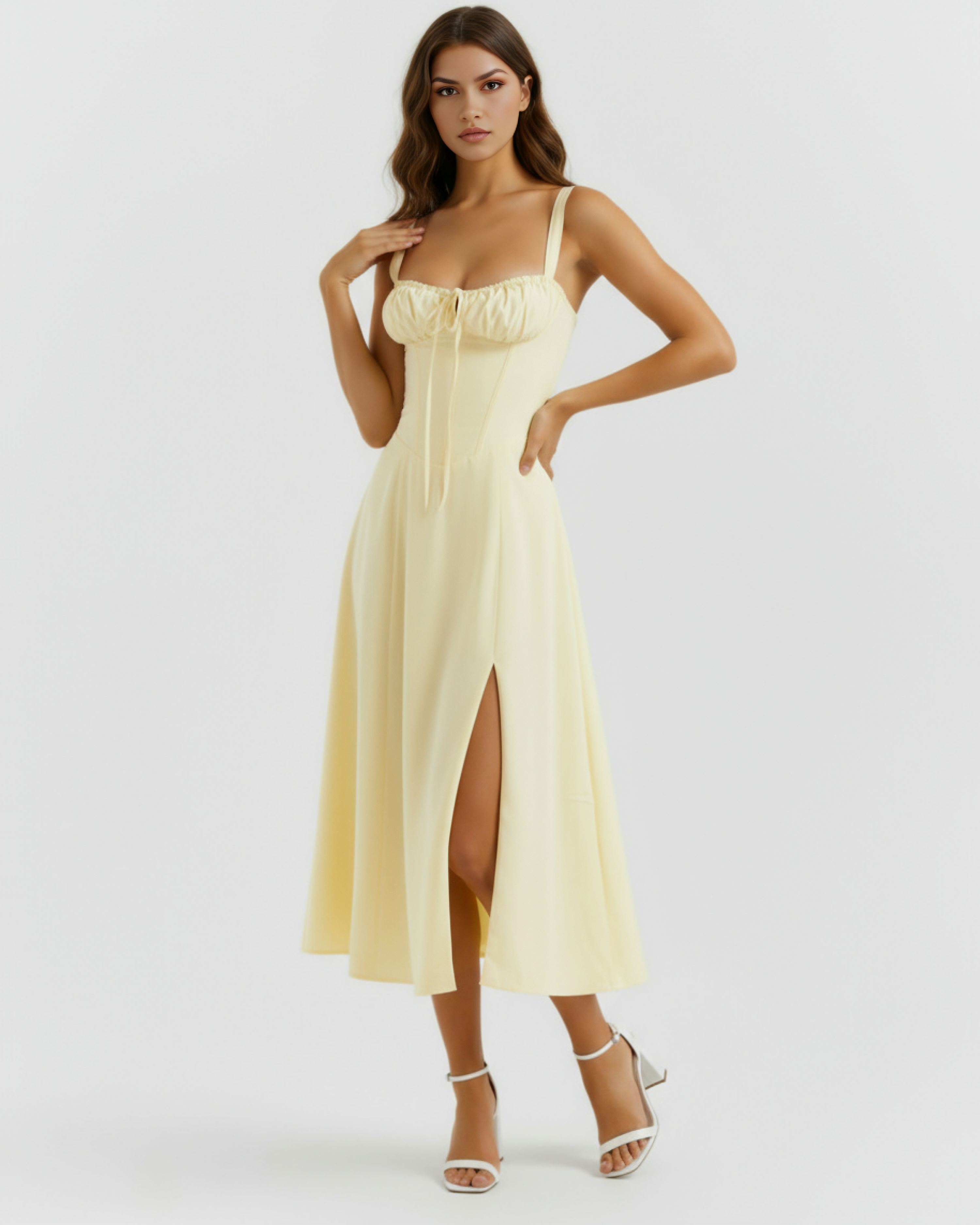 Buttercup Stretch Cotton, Corseted Bodice, Garden Parties & Dates