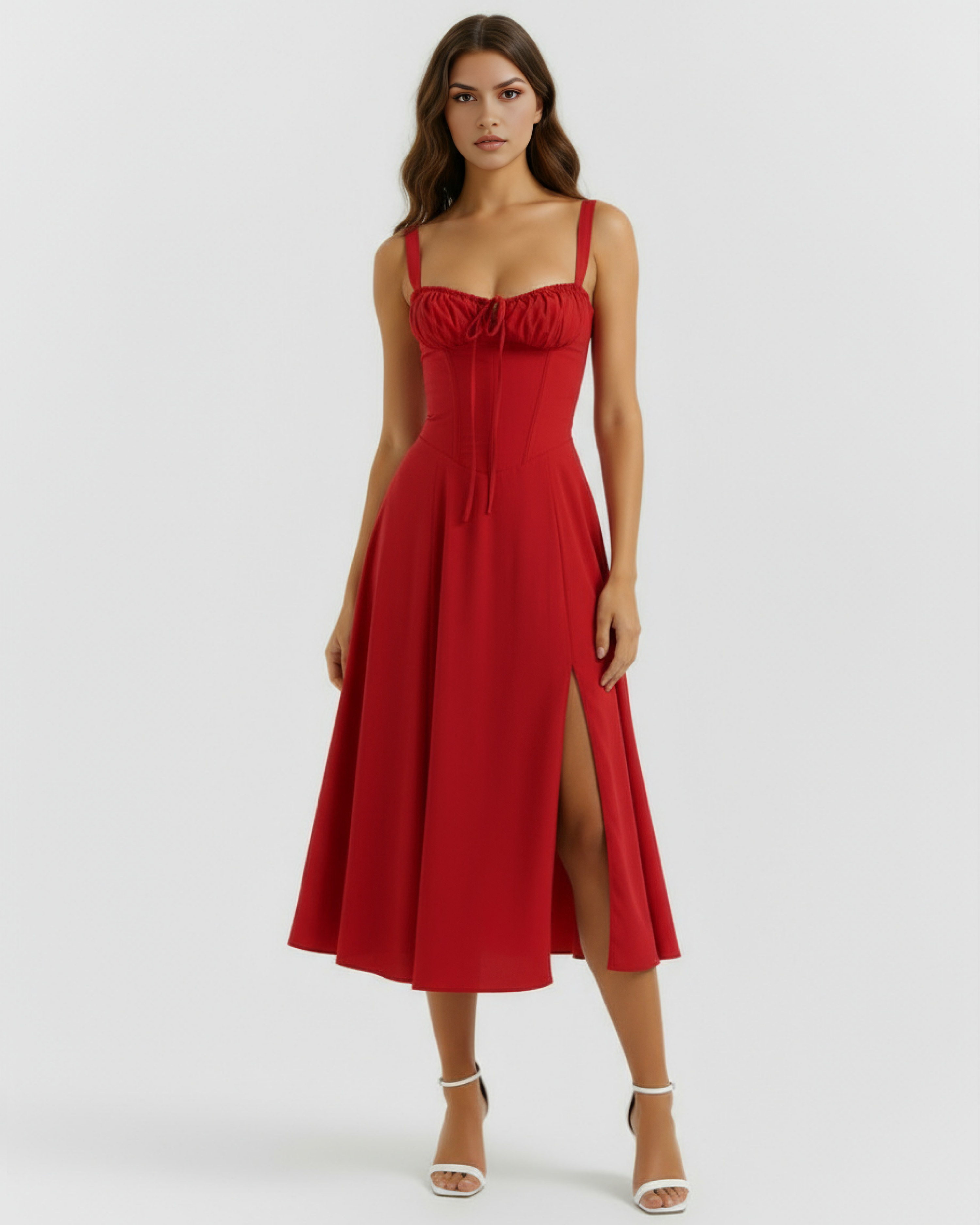 Corseted Buttercup Stretch Cotton, Lace Up Back, Garden Parties