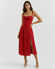 Corseted Buttercup Stretch Cotton, Lace Up Back, Garden Parties
