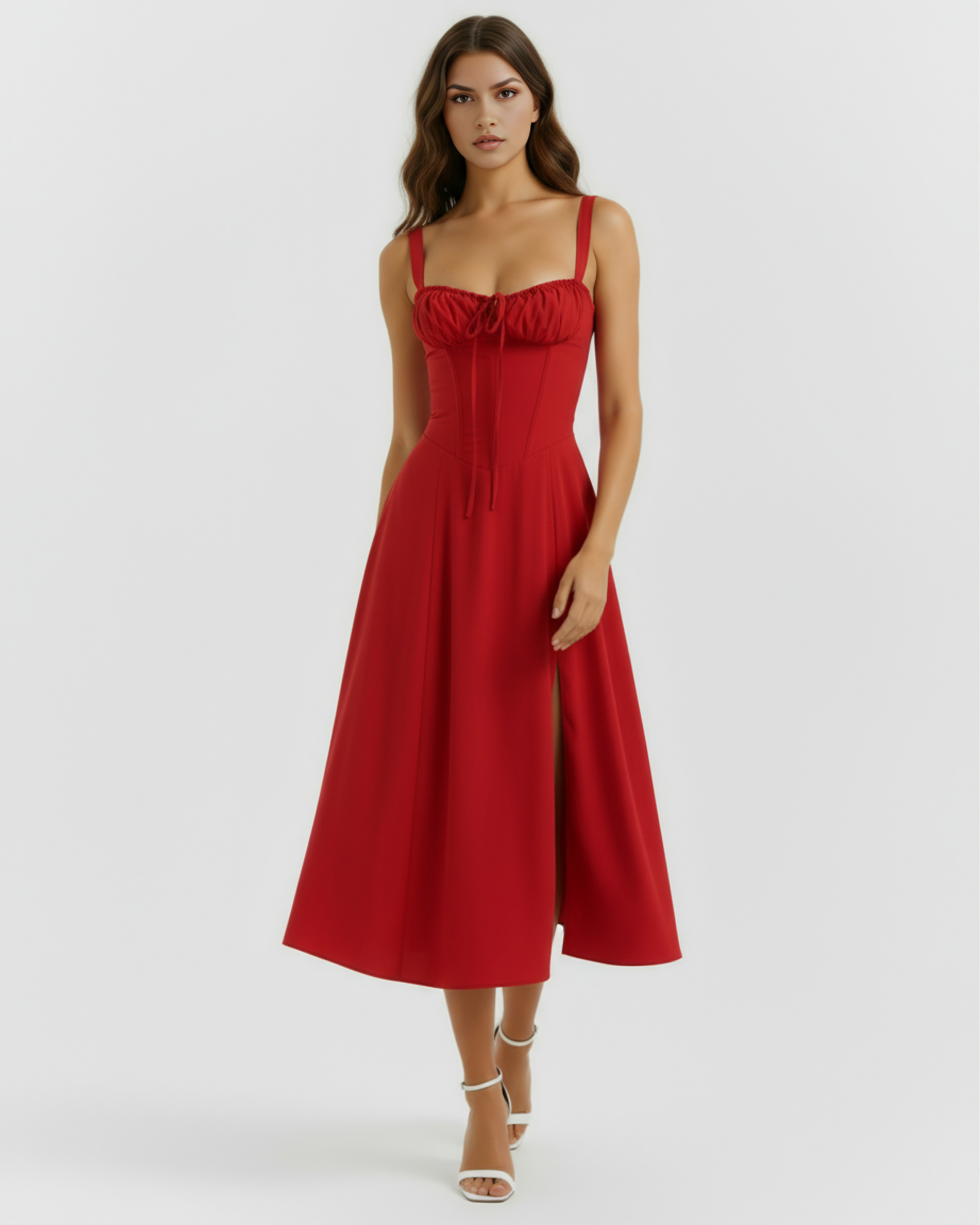 Corseted Buttercup Stretch Cotton, Lace Up Back, Garden Parties
