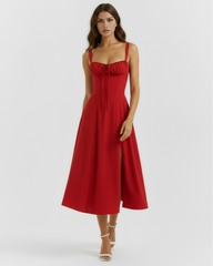 Corseted Buttercup Stretch Cotton, Lace Up Back, Garden Parties
