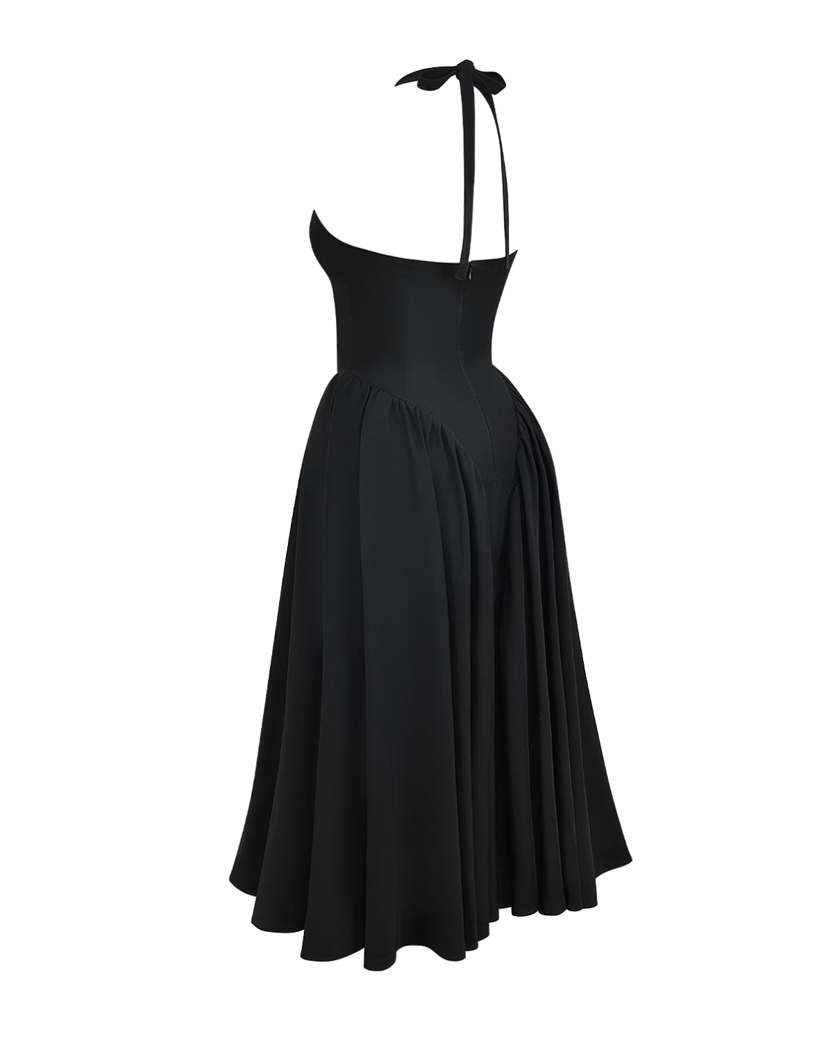 Monroe halter tulle midi summer evening dress - White