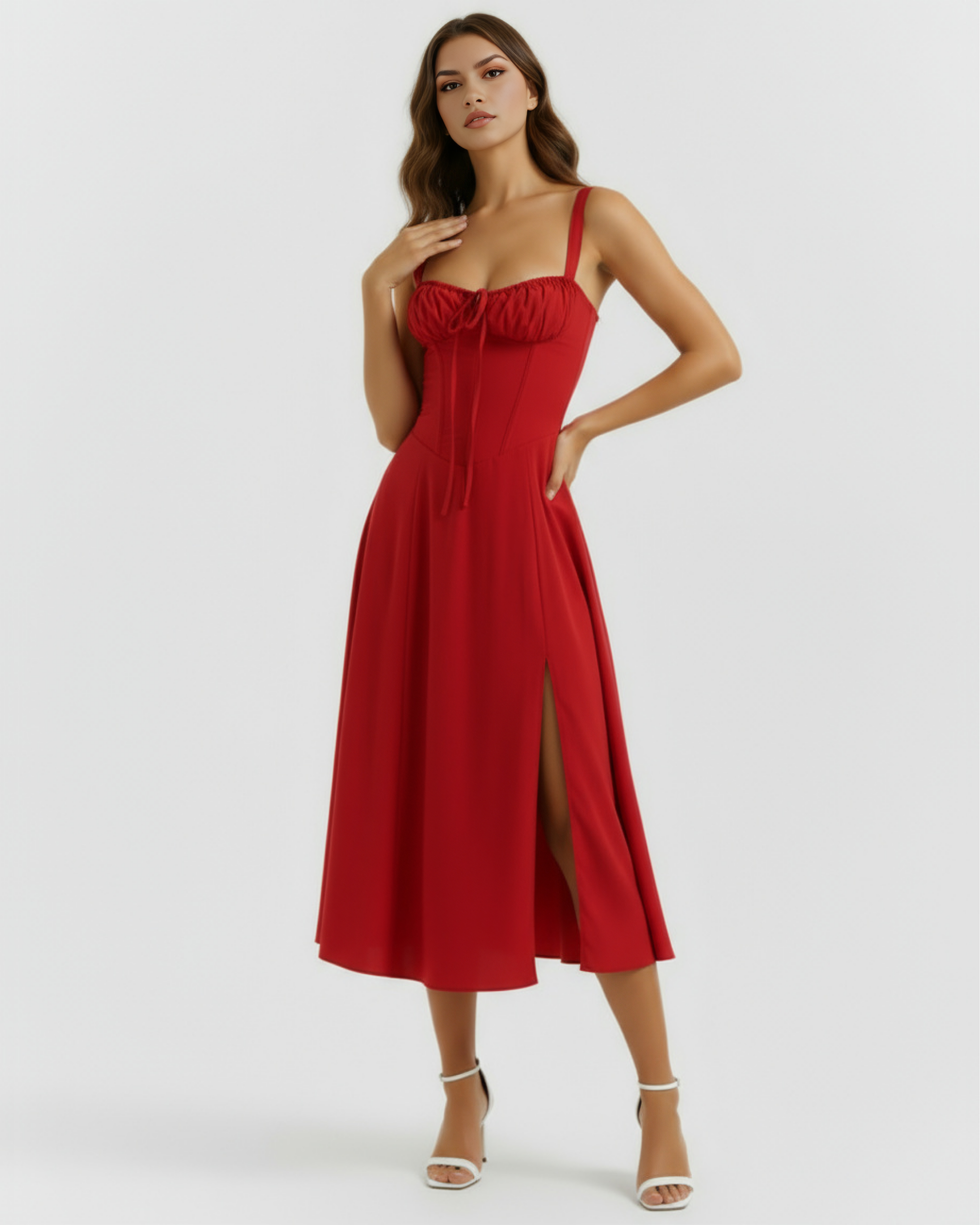 Corseted Buttercup Stretch Cotton, Lace Up Back, Garden Parties