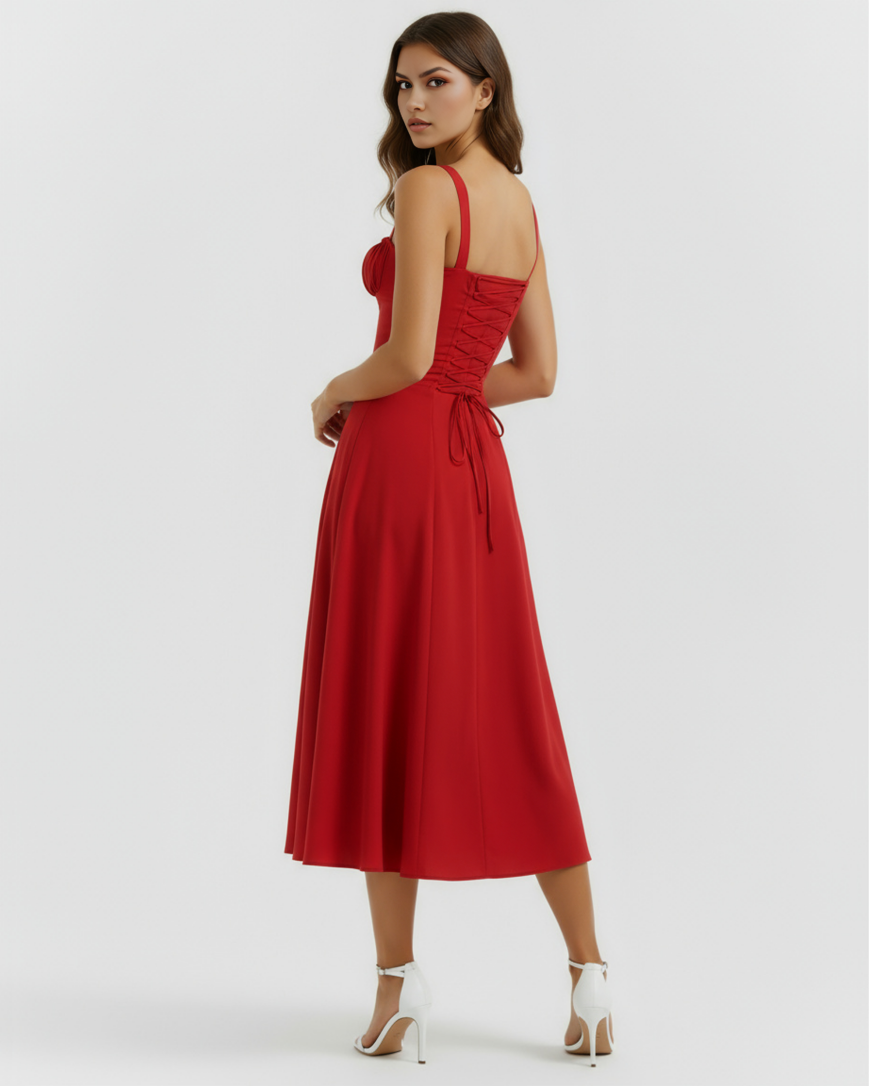 Corseted Buttercup Stretch Cotton, Lace Up Back, Garden Parties