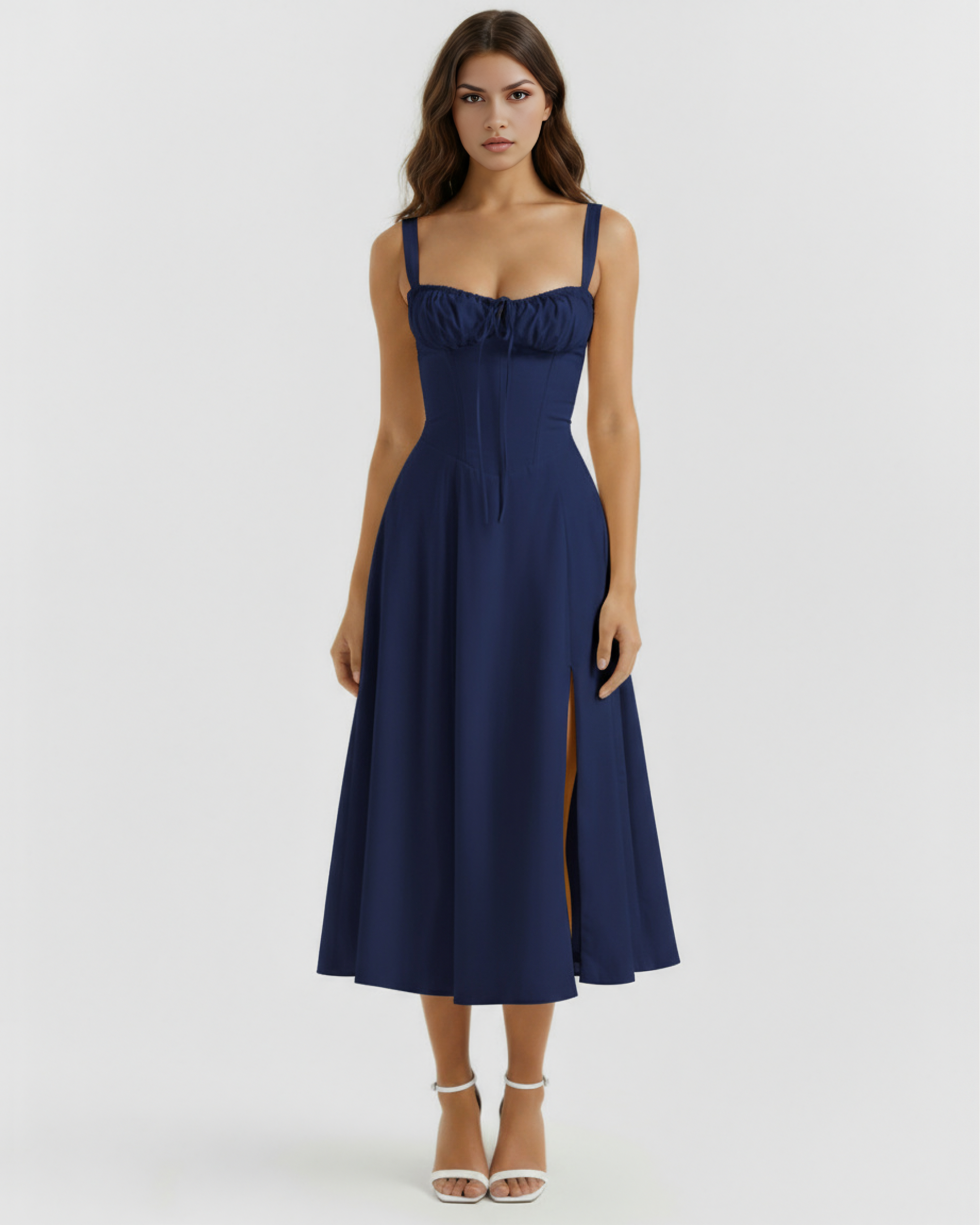 Corseted Buttercup Stretch Cotton, Lace Up Back, Garden Parties